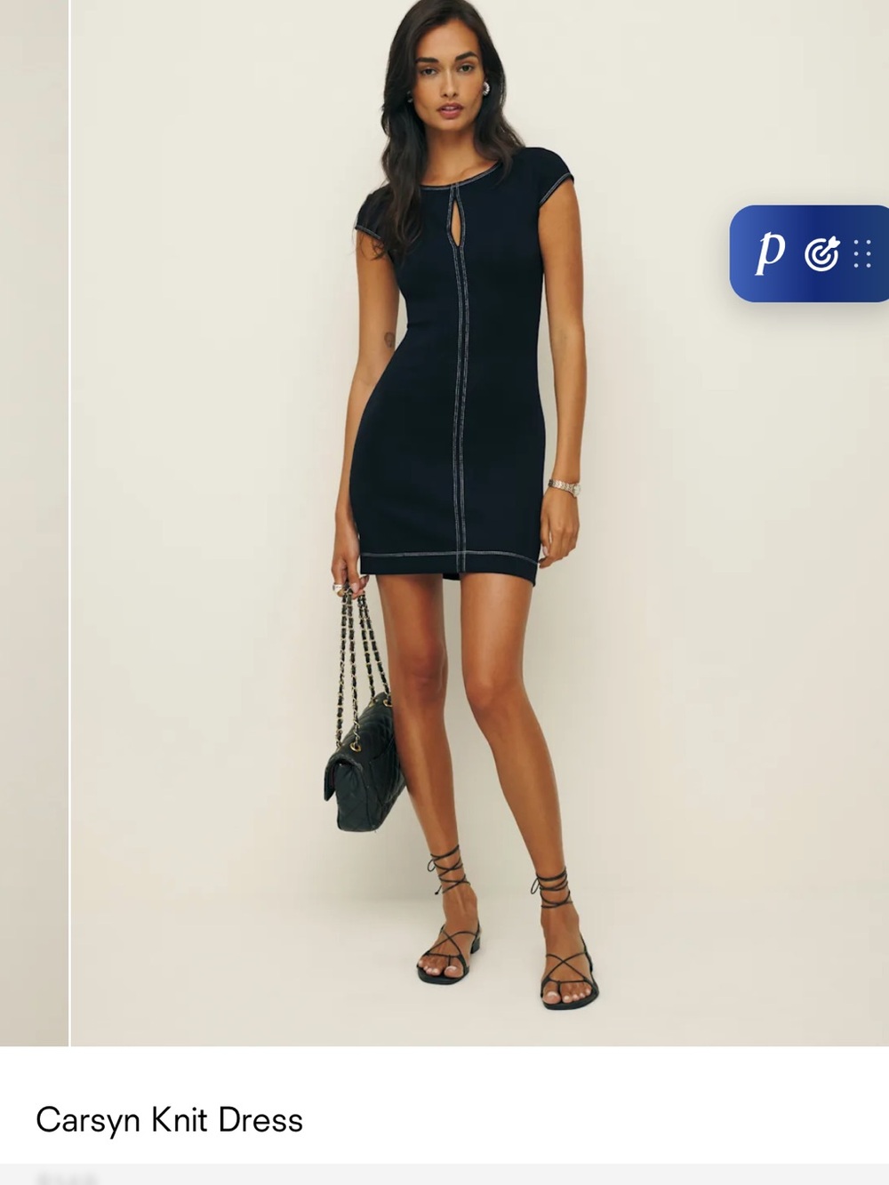Reformation Carys Knit Mini Dress — Navy Blue